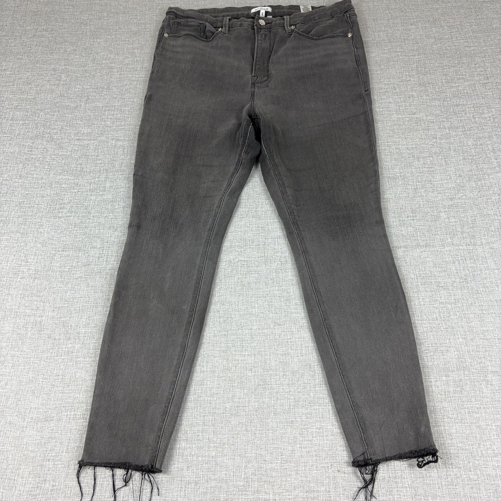 Good American Good Waist Jeans Womens 16 Gray Charcoal High Rise Skinny Stretch‎